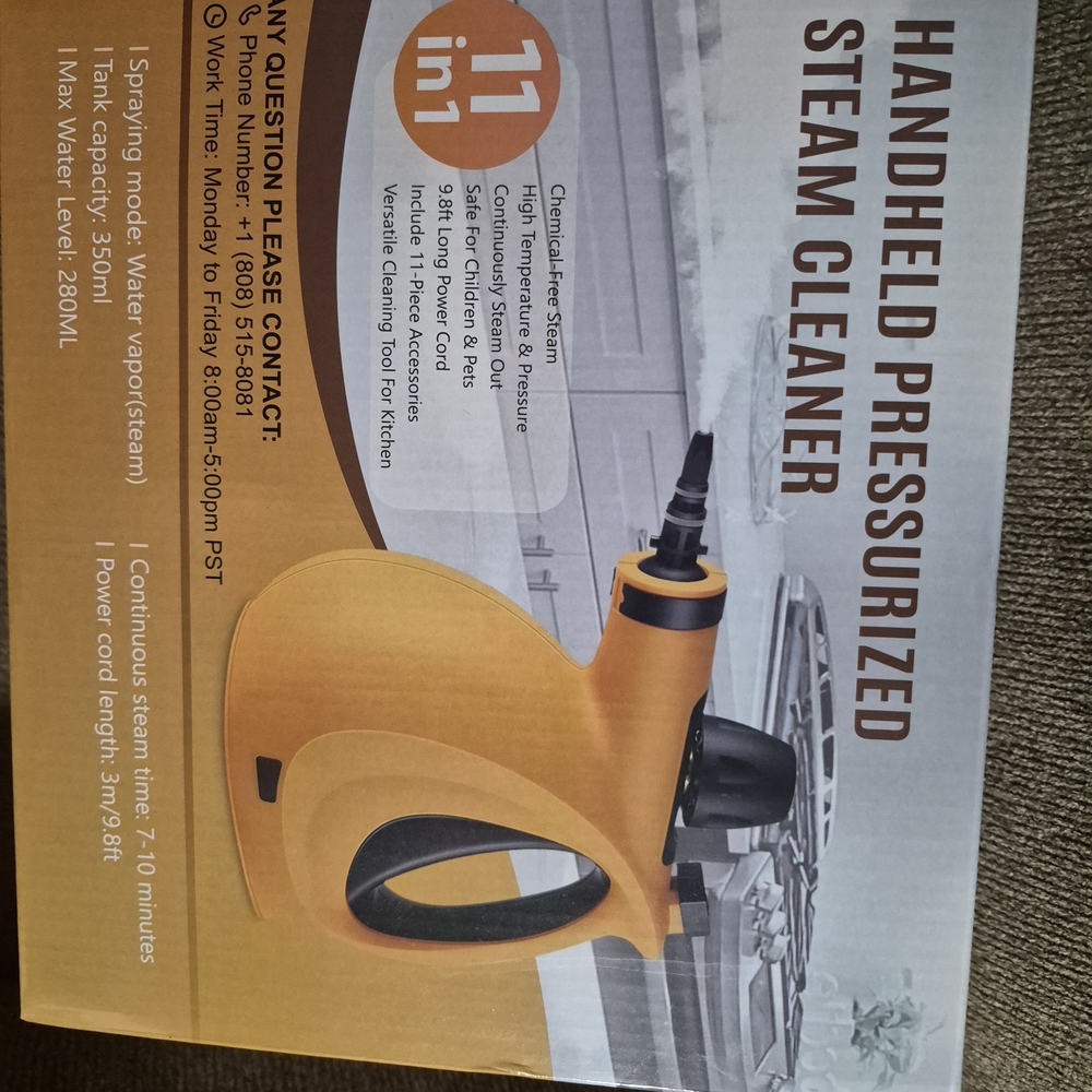 New Yellow Handheld Pressurized Steam Cleaner